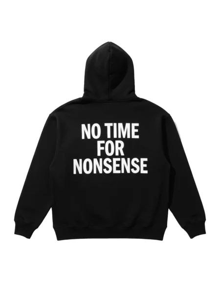 Kleidermafia Πουλόβερ Oversize “No Time for Nonsense” Hoodie Black and White μαύρο λευκό