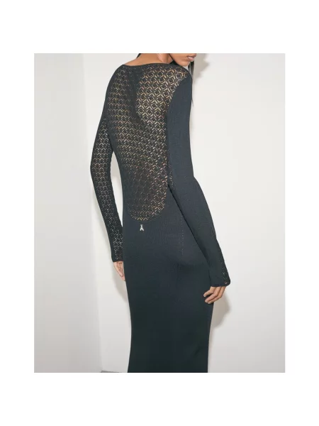 Sukienka midi Patrizia Pepe koronkowa czarna
