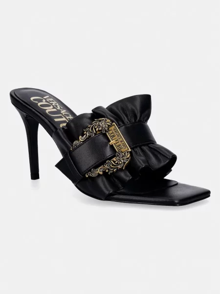 Versace Jeans Couture klapki na wysokim czarne