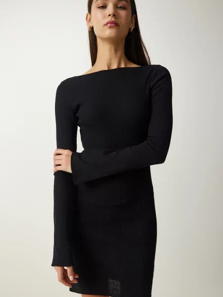 Happiness İstanbul Rochie tricotat negru