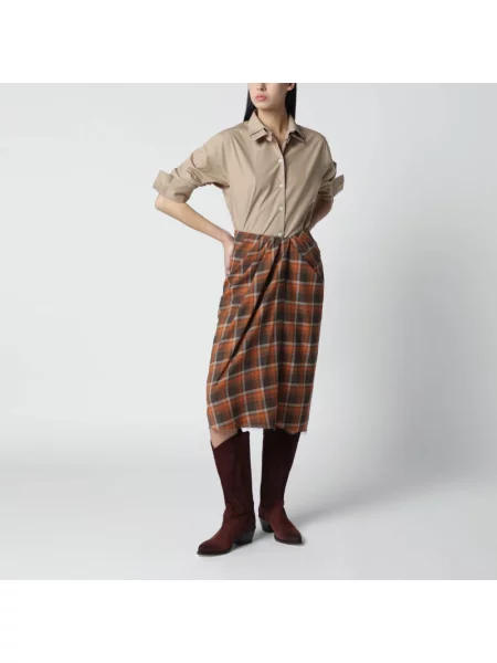 Spódnica midi 6397 w kratę