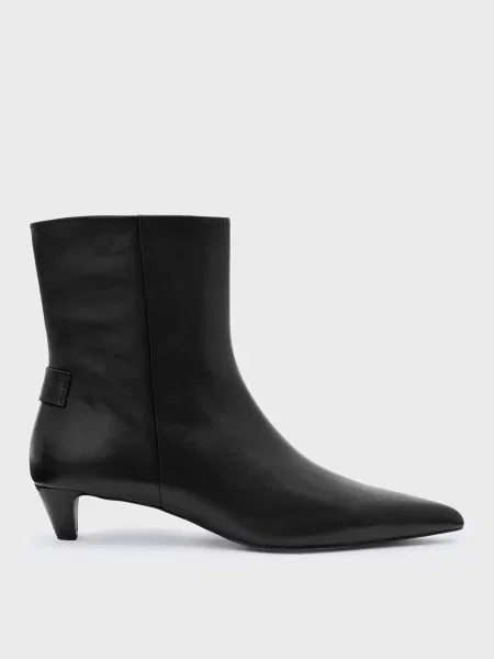 Кожаные ботильоны Allsaints черные