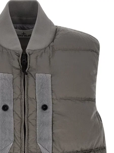 Matlasat vestă Stone Island cu strasuri gri