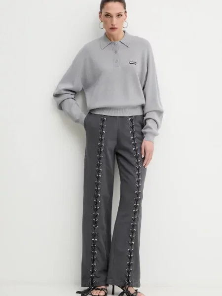 Rotate spodnie dresowe gładkie szary