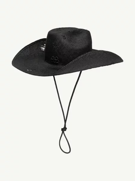 Klobouk Ruslan Baginskiy Ruslan Baginskiy Cowboy Hat with Leather Trim černý