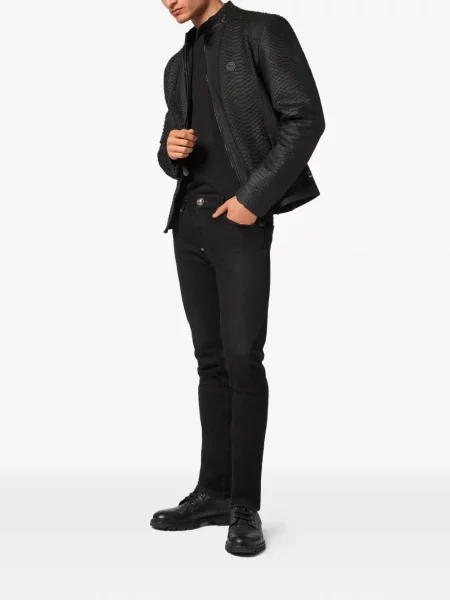 Geanta de piele Philipp Plein negru