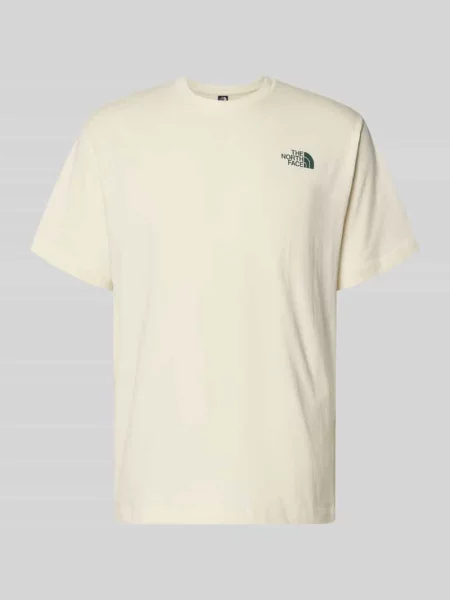 T-shirt o kroju relaxed fit z nadrukiem z logo The North Face beżowa