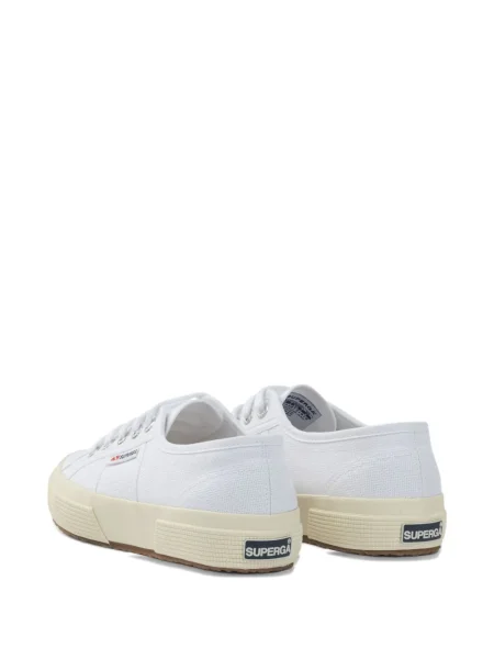 Sneakerși Superga cu șireturi din dantelă alb