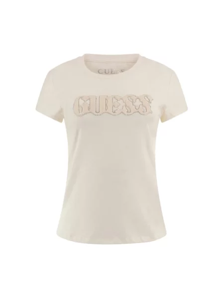 Guess T-Shirt Écru biała