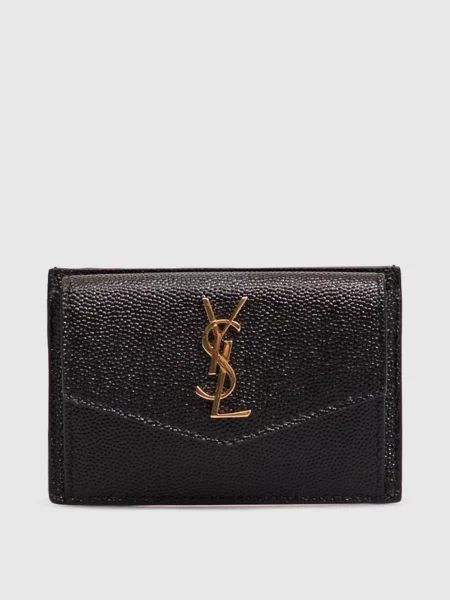 Кожаный кошелек Saint Laurent черный
