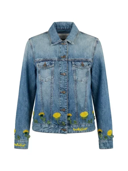 Geacă de blugi Valentino Garavani cu model floral albastru