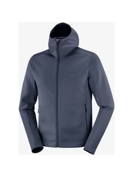 Bluza polarowa z kapturem Salomon Outline Warm Fleece Full Zip Nocny S niebieski
