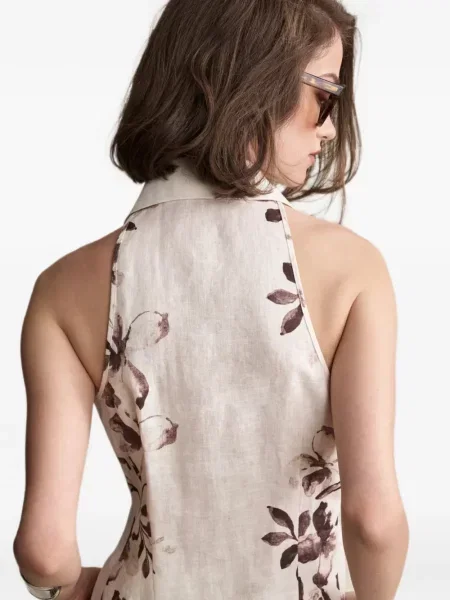 Vestă Hevron cu model floral cu imagine