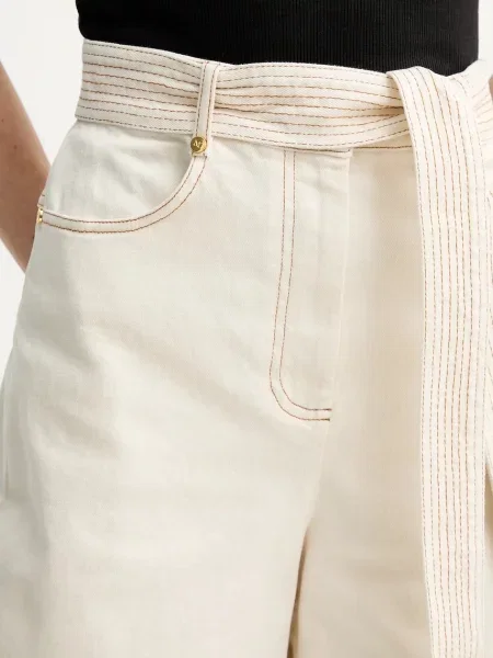 Джинсові шорти Marciano by Guess NAOMI однотонні висока посадка бежевий