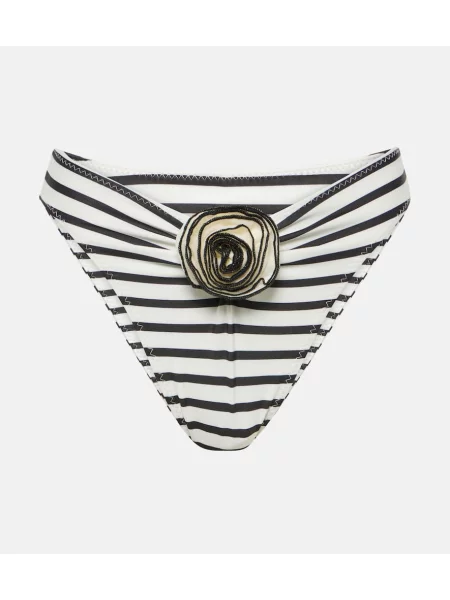 Bikini Same z wysoką talią w paski biały