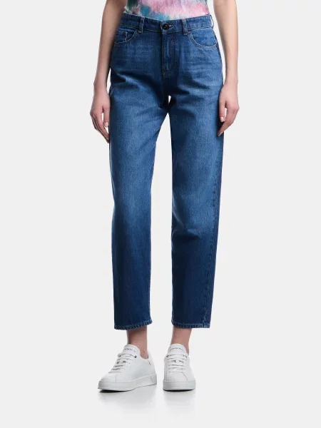 Прямі джинси Emporio Armani бавовна/ліоцел синій