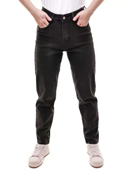 Джинси мом RELUCKY темно-сірий бавовна/поліестер сірі