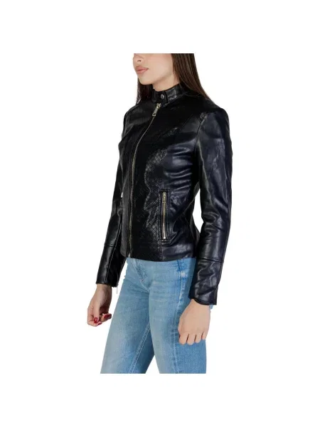 Guess Geacă din imitație de piele negru