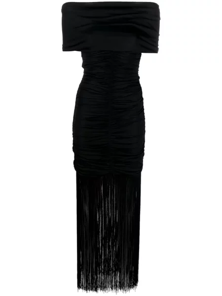 Rochie Khaite cu franjuri de costum negru