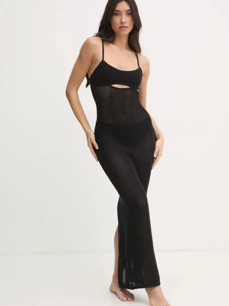 Karl Lagerfeld rochie maxi mulată negru