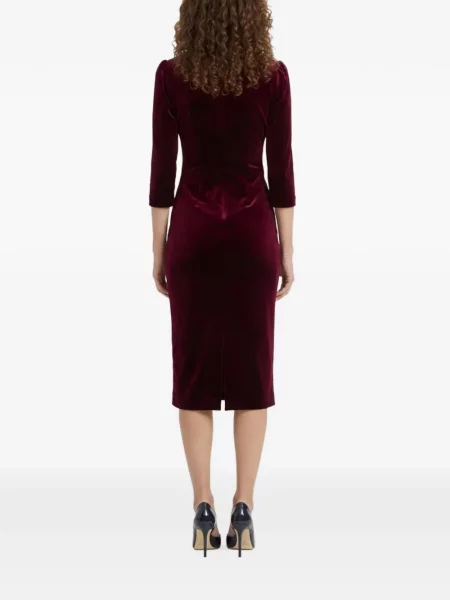 Rochie midi Sutton New York de catifea plic roșu