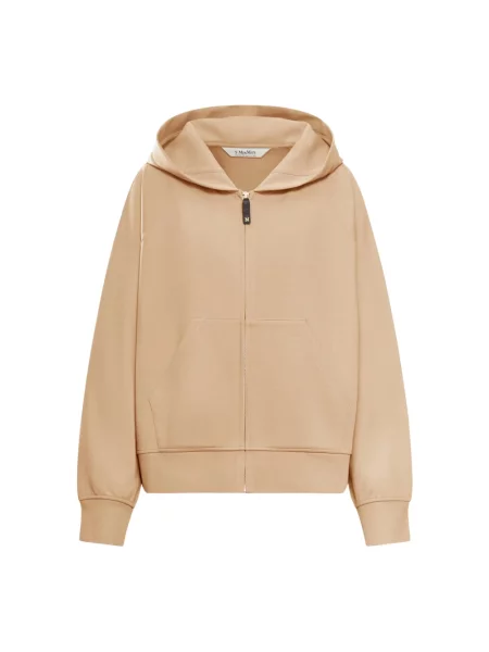 Bluza z kapturem Max Mara z kapturem brązowa
