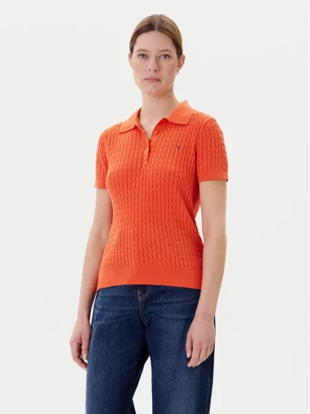 Pulover Tommy Hilfiger oranžna