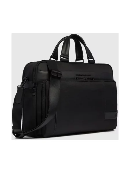 Torba na laptopa Piquadro skórzana czarna
