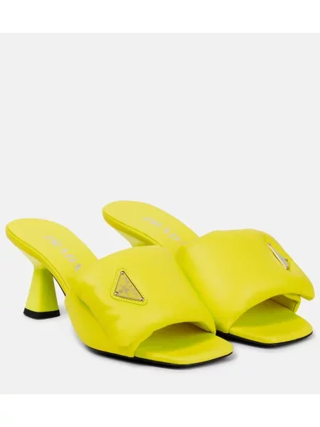 Usnjene mules Prada rumena