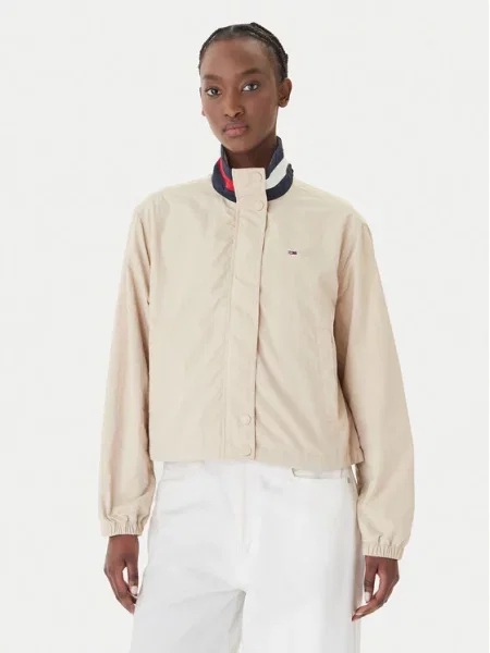 Tommy Jeans Μπουφάν μεταβατικό Essential μπεζ