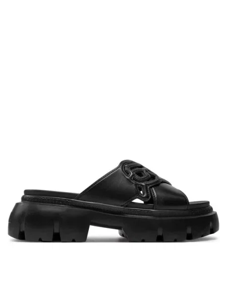 Natikači KARL LAGERFELD Black Lthr črna