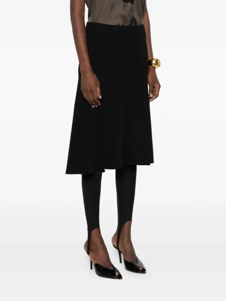 Fustă midi Jil Sander până la genunchi negru