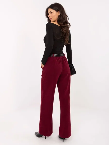 Pantaloni Italy Moda de culoare solidă