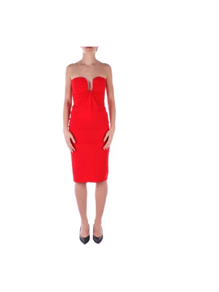 Sukienka koktajlowa Pinko bez ramiączek czerwona