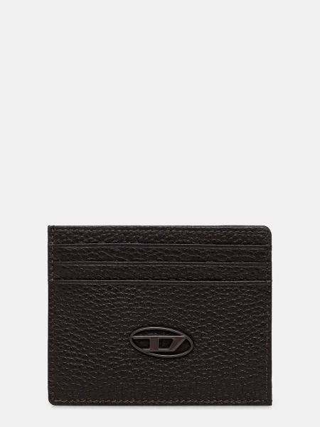 Diesel etui na karty skórzane HISSU EVO CARD CASE brązowy czarny