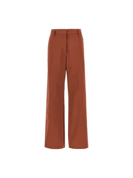 Satynowe spodnie Dries Van Noten czerwone