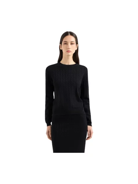 Dzianinowy sweter Armani Exchange z nadrukiem czarny