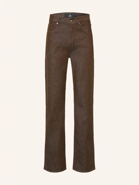 7 For All Mankind Džíny Easy Straight Rovný Střih brown hnědé