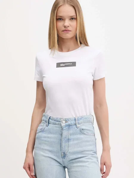 Тениска Karl Lagerfeld Jeans дамска бяло