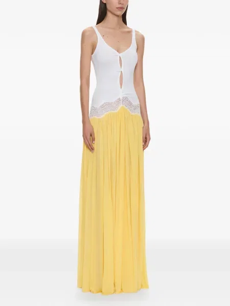 Rochie maxi Christopher Esber din dantelă galben