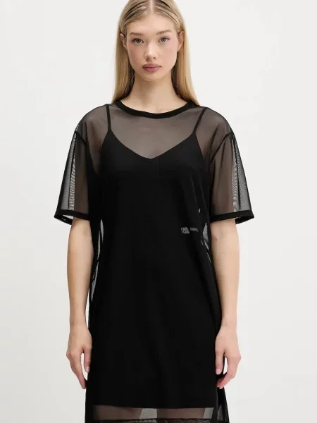 Karl Lagerfeld Jeans rochie mini drept negru