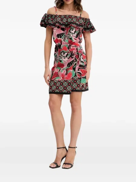 Fusta mini Morgan cu model floral cu imagine negru