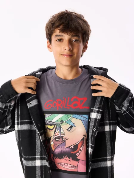 Reserved лонгслів Gorillaz темно-сірий сірий