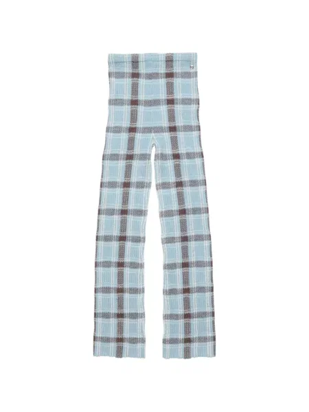 Spodnie Acne Studios w kratkę niebieskie