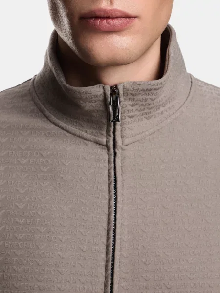 Кофта Emporio Armani бавовна/ліоцел сірий