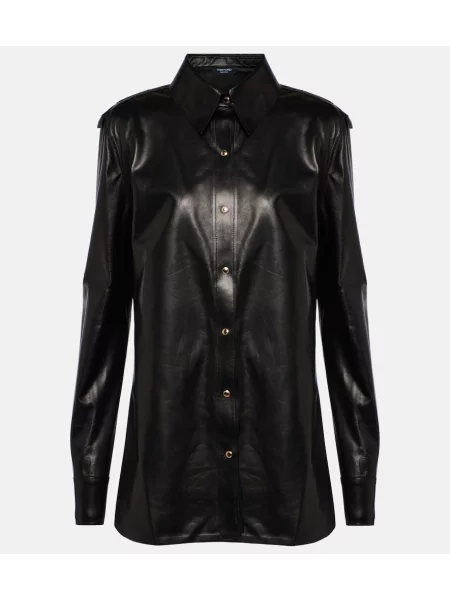 Cămașă Tom Ford din piele negru