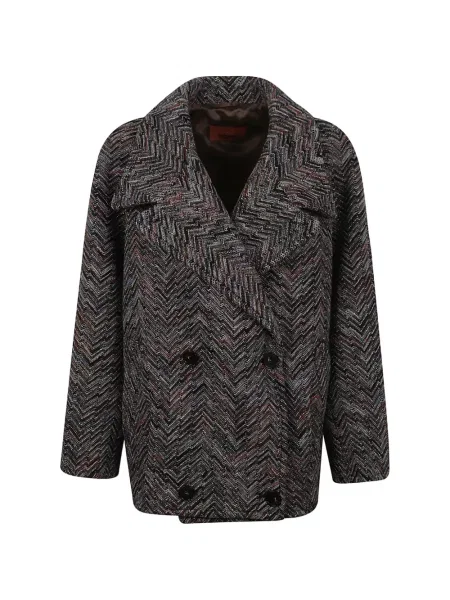 Geacă Missoni cu două rânduri de nasturi negru