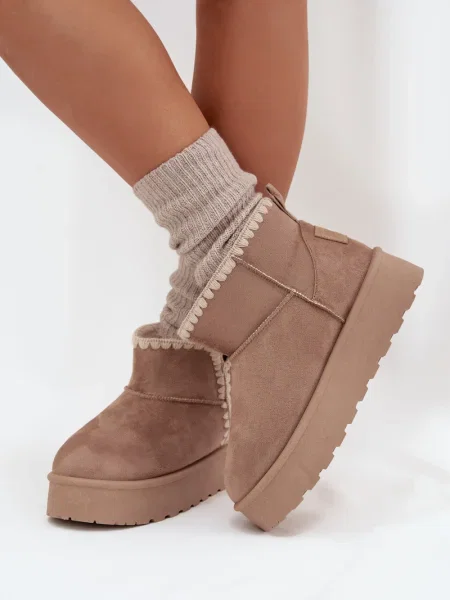 Škornji za sneg Big Star Shoes s platformo rjava