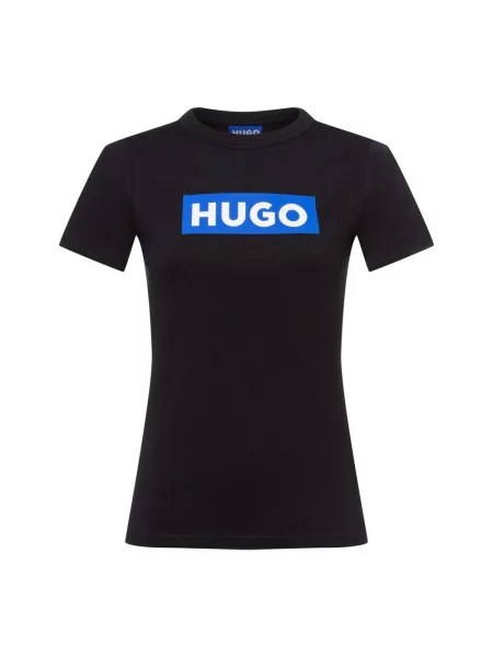 HUGO BLUE Koszulka Classic Tee_B Kobiety czarny|niebieski jednolity S czarna