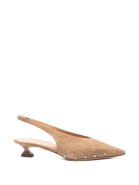 Lodičky The Seller se cvočky s otevřenou patou hnědé